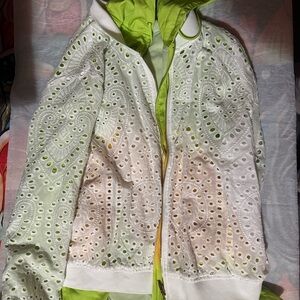 Lace and neon colors jacket